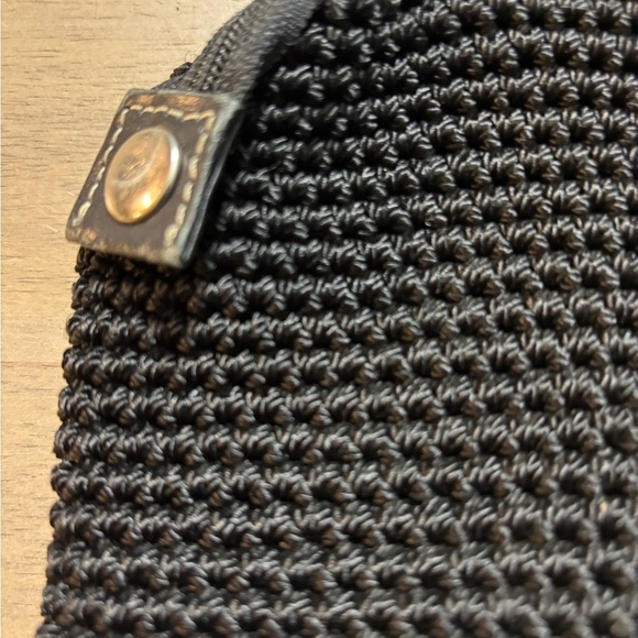 The Sak Crochet Black Shoulder Bag zippered with a snap - Picture 8 of 9